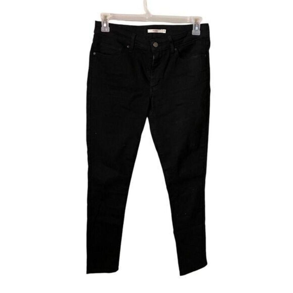 Levi's 711 Skinny‎ Jeans Black Women's Size 12 31x32 Hypersoft Mid Rise Denim